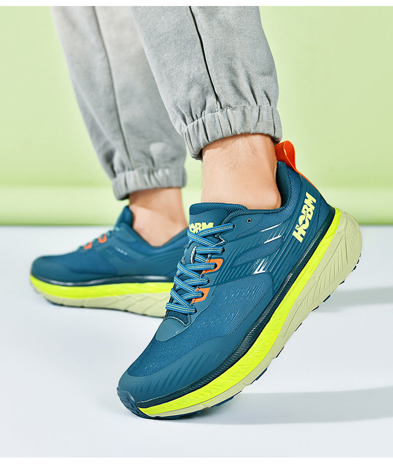 Running Shoes Sports Trendy Shoes Summer Soft Sole Lightweight Breathable Jump Rope Wide Last Marathon Jogging Thick Sole Cushioning Men's Shoes