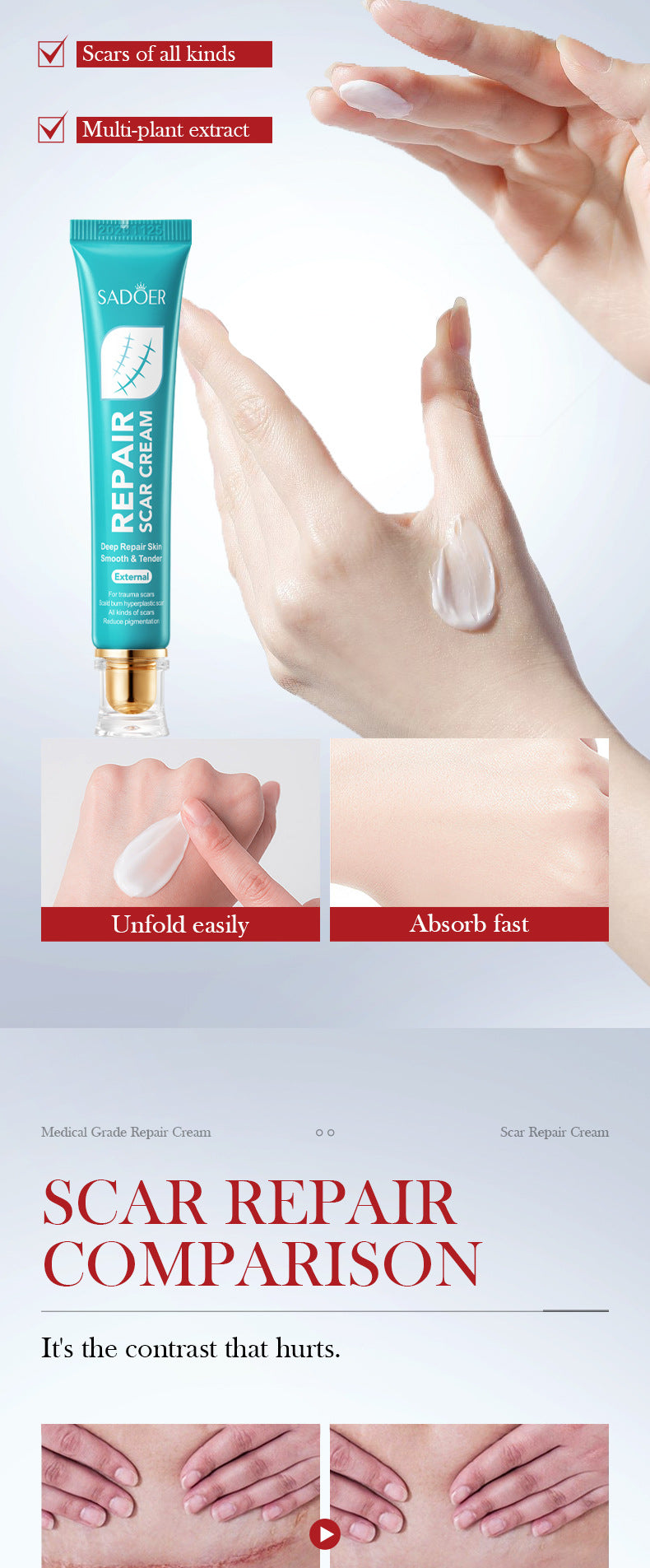 Full English Scar Serum SADOER Hydrating, moisturizing, rejuvenating, nourishing face cream  foreign trade wholesale