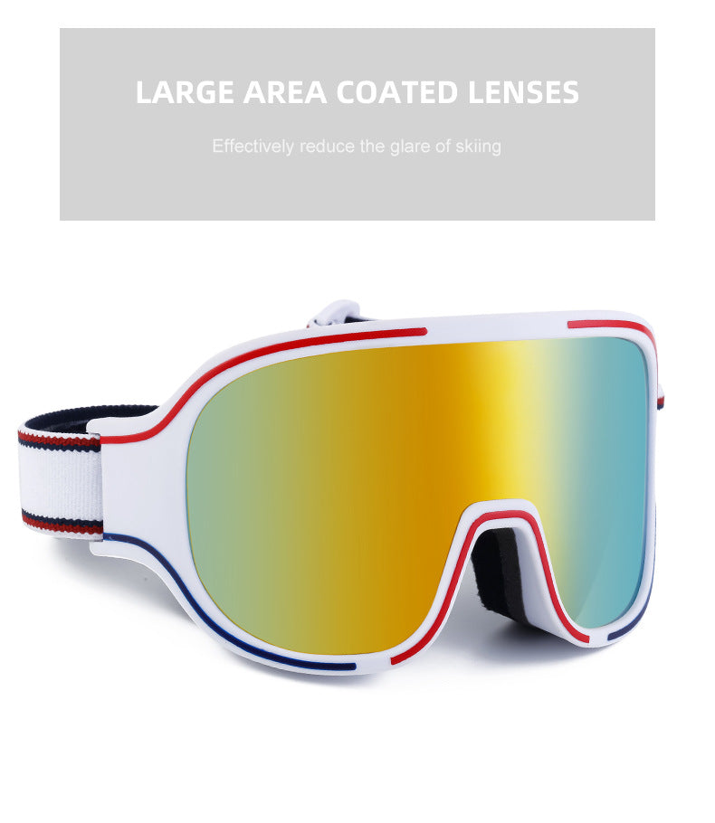 Fashion Large Frame Integrated Sunglasses for Women Trendy Sports Outdoor Cycling Windproof Coldproof Anti-fog Ski Goggles for Men