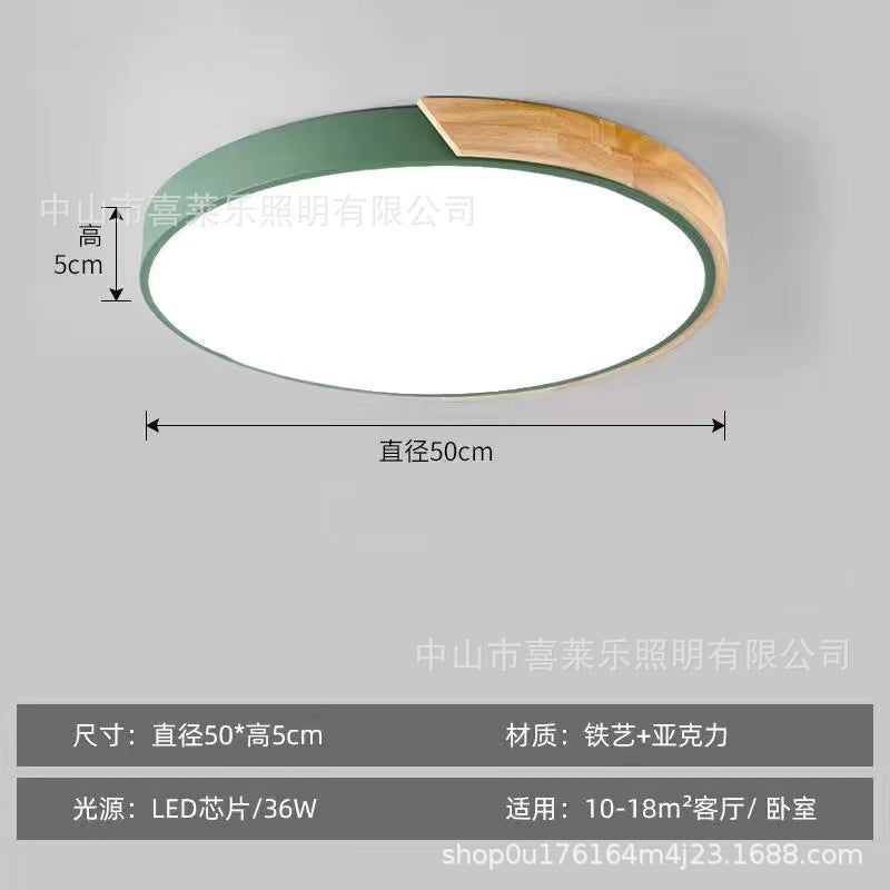 LED Lamp Bedroom Lamp Modern Simple Nordic Ceiling Lamp Creative Children's Room Study Round Room Living Room Study