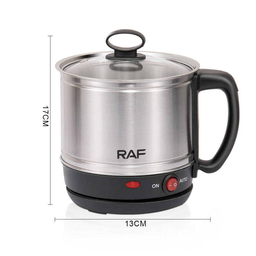 RAF Portable Stainless Steel Electric Kettle for Home Use, Single Person Electric Cooking Cup, Integrated Instant Noodle Pot, Electric Cooking Pot