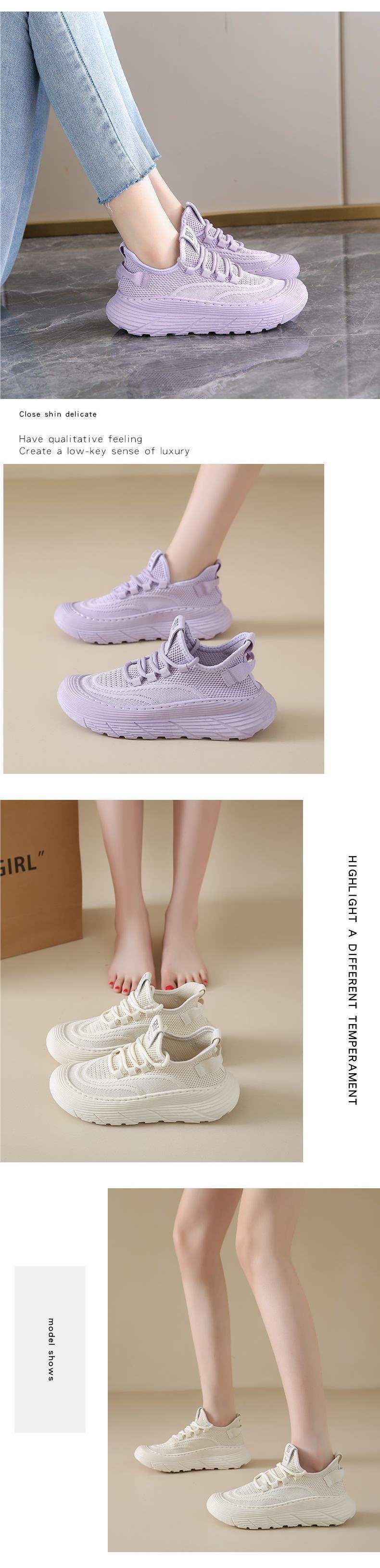 Women's Spring and Autumn New Mesh Running Shoes with Cushioning, Non-Slip Lightweight Breathable Mesh Sneakers