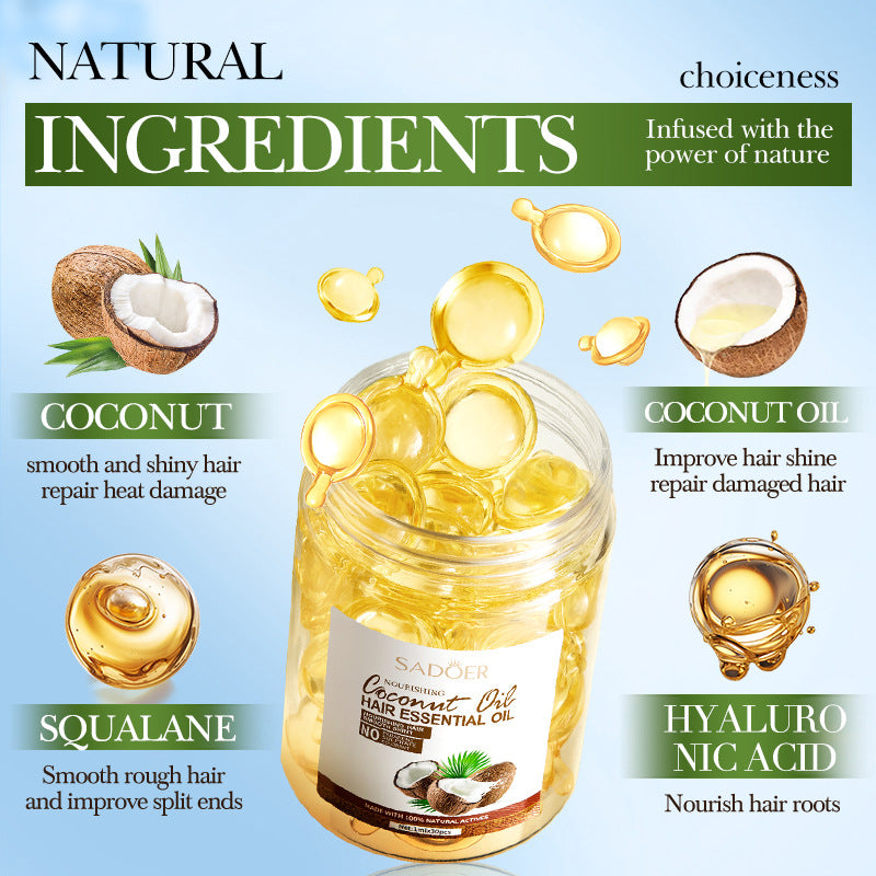 Full English Coconut Oil Smooth Conditioner SADOER Nourishing and Smooth Hair Care Essential Oil Capsules  Wholesale