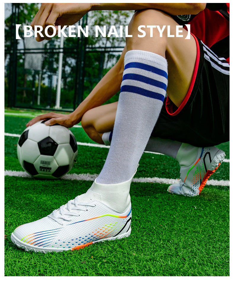 New football shoes for men and women AG Long Spike gold Competition Student Training Shoes Artificial Turf TF Wholesale of Broken Nails