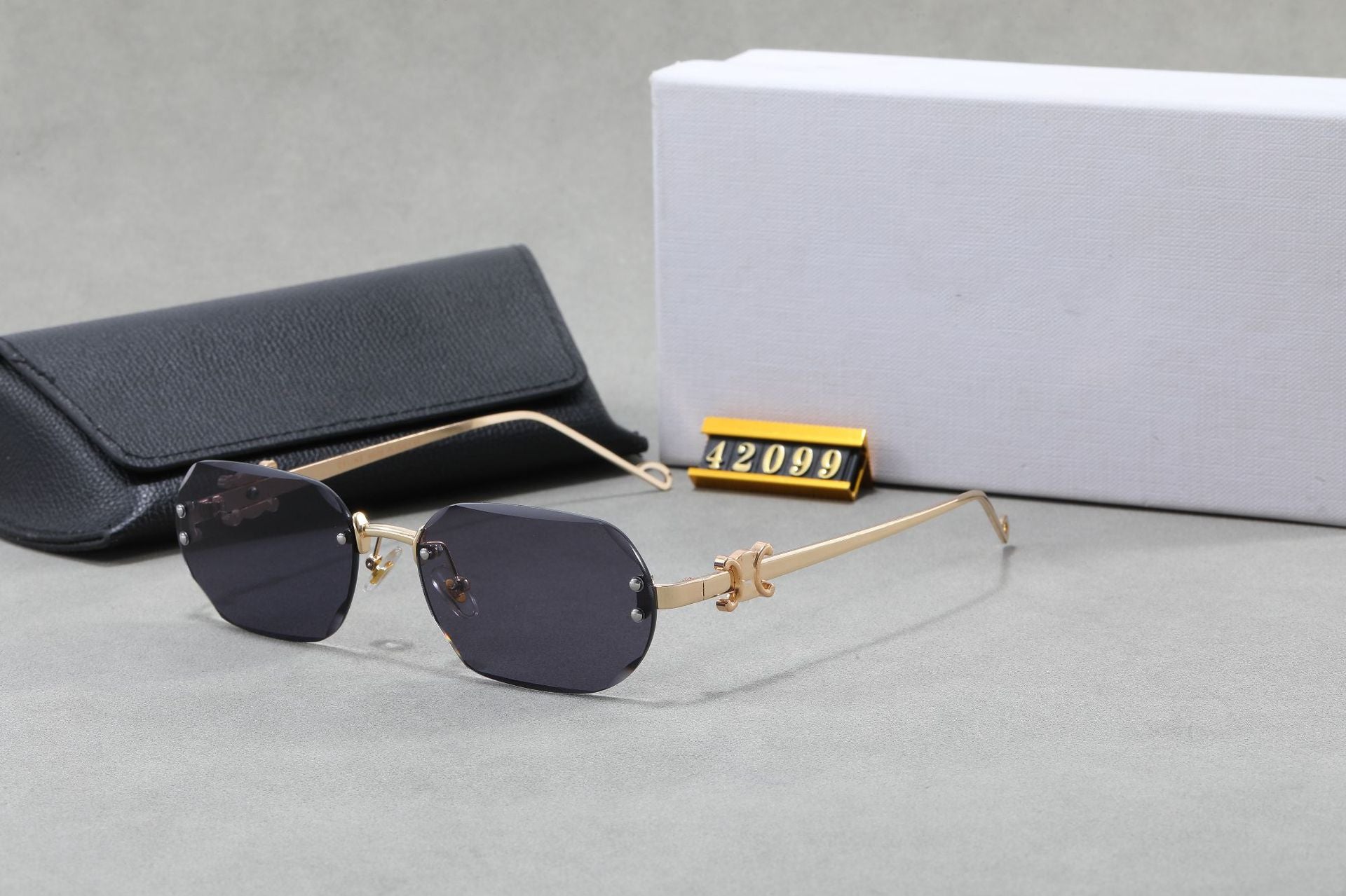 Arc de Triomphe Fashion Metal Frameless High-end Sunglasses for Women Windproof UV Protection Versatile CL42099U