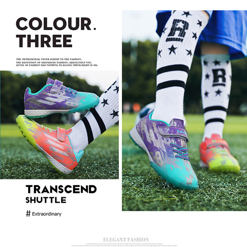 New Children's Magic Sticker Broken Nail Training Football Shoes Girls Boys Primary School Students Competition Training Sneakers