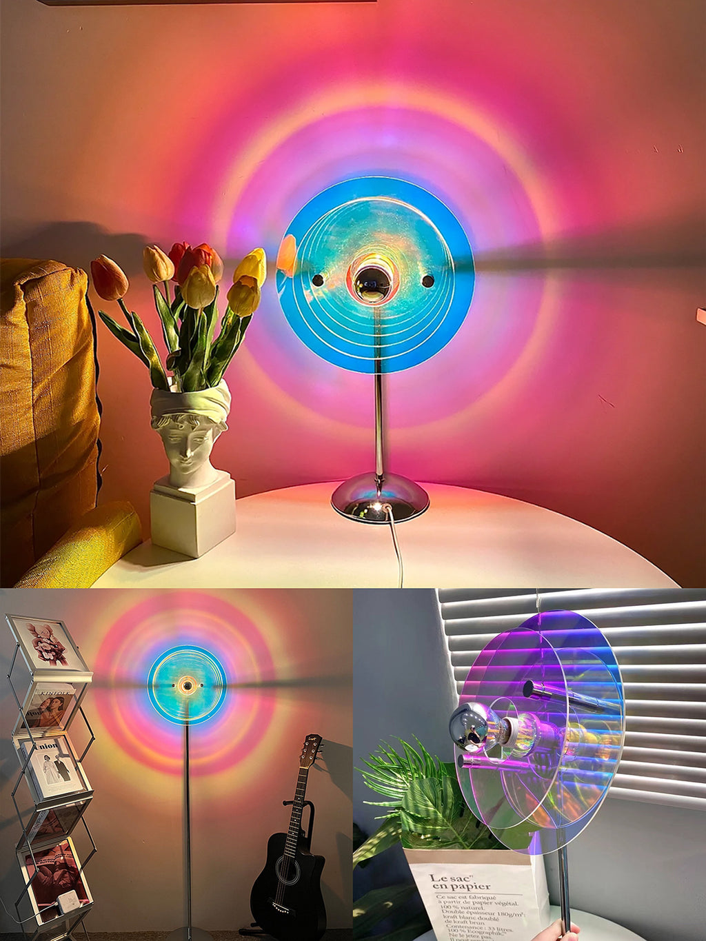 Romantic Love Bauhaus Table Lamp USB Plug-in Internet Celebrity Table Lamp Atmosphere Floor Lamp Projection Lamp Heart Lamp