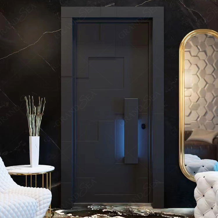 Luxury Design Entrance Door Exterior Security Front Pivot Door Modern Entry Black Wooden Aluminum Pivot Door