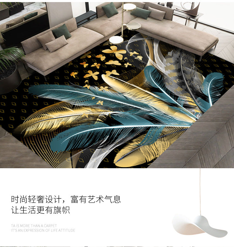 Light Luxury Crystal Velvet Carpet Wear-Resistant and Dirt-Resistant Living Room Sofa Coffee Table Carpet Cooling and Silent Home Non-Slip Bedroom Carpet