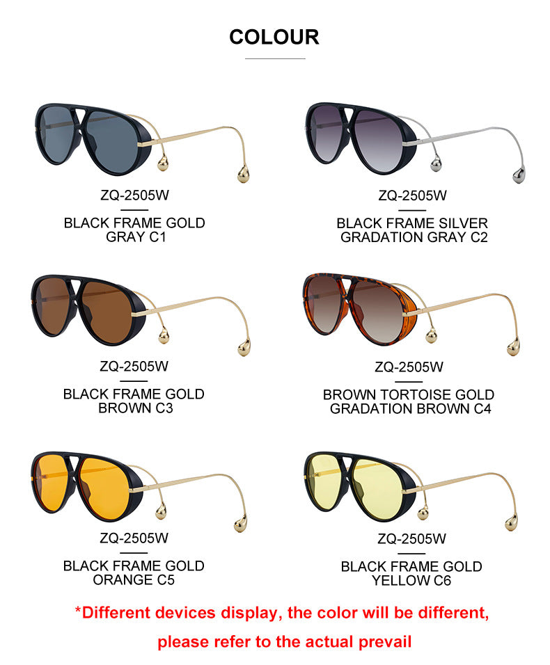 2025New Sunglasses for Women, European and American Fashion Glasses, Double Bridge Personality Aviator Sunglasses, Sun Protection Pilot Sunglasses for Men