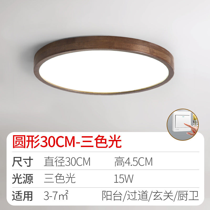 Log led Ceiling Lamp Living Room Balcony Tatami Wabi-Sabi Style Japanese Style Wood Art Corridor Nordic round bedroom