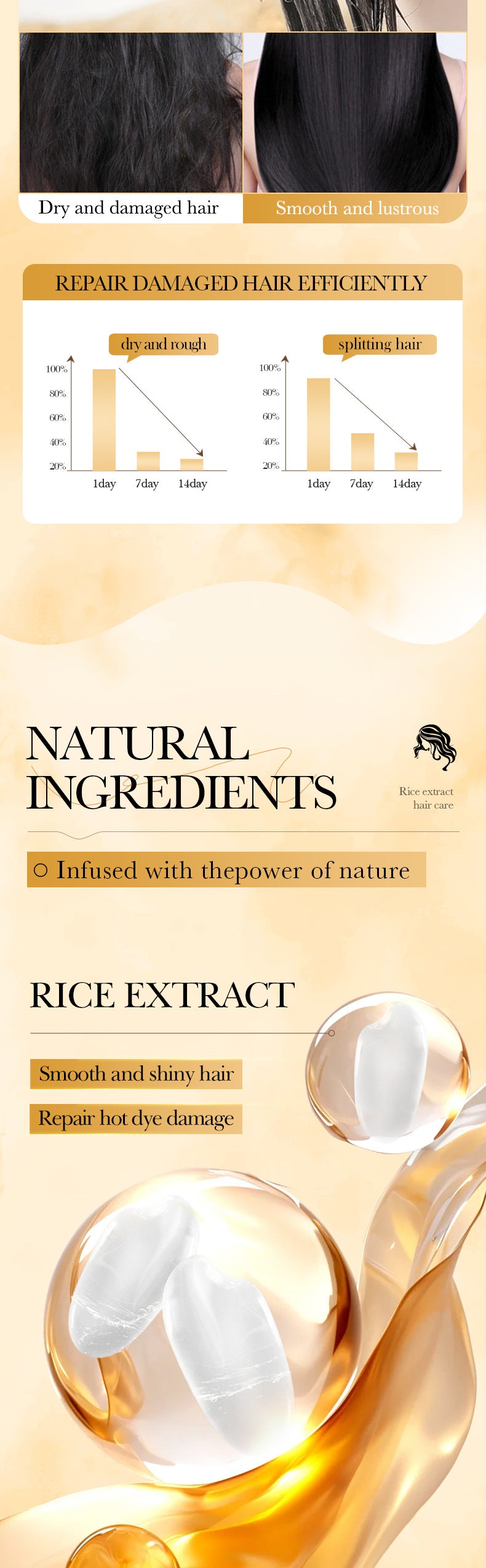 Full English Rice Puree Hair Mask400gBIOAOUA Smooth and Fluffy Hair Conditioner  Wholesale