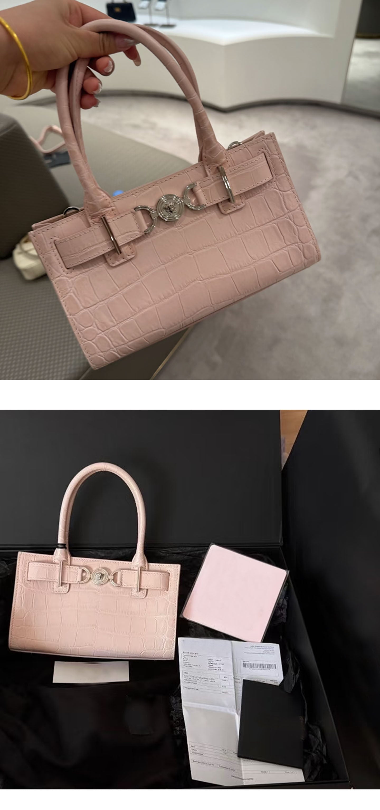 Let Me Shine Zhao Lusi Xu Yan Same Style Punch Bag2025New crocodile leather pattern handbag single shoulder crossbody bag