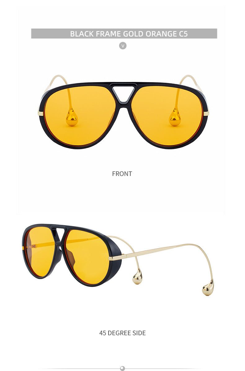 2025New Sunglasses for Women, European and American Fashion Glasses, Double Bridge Personality Aviator Sunglasses, Sun Protection Pilot Sunglasses for Men