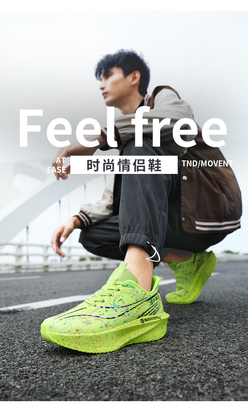 Red Rabbit9PRO Autumn New Fluorescent Real Explosive Carbon Plate Soft Sole Running Shoes Body Test Racing Couple Lightweight Sports Shoes