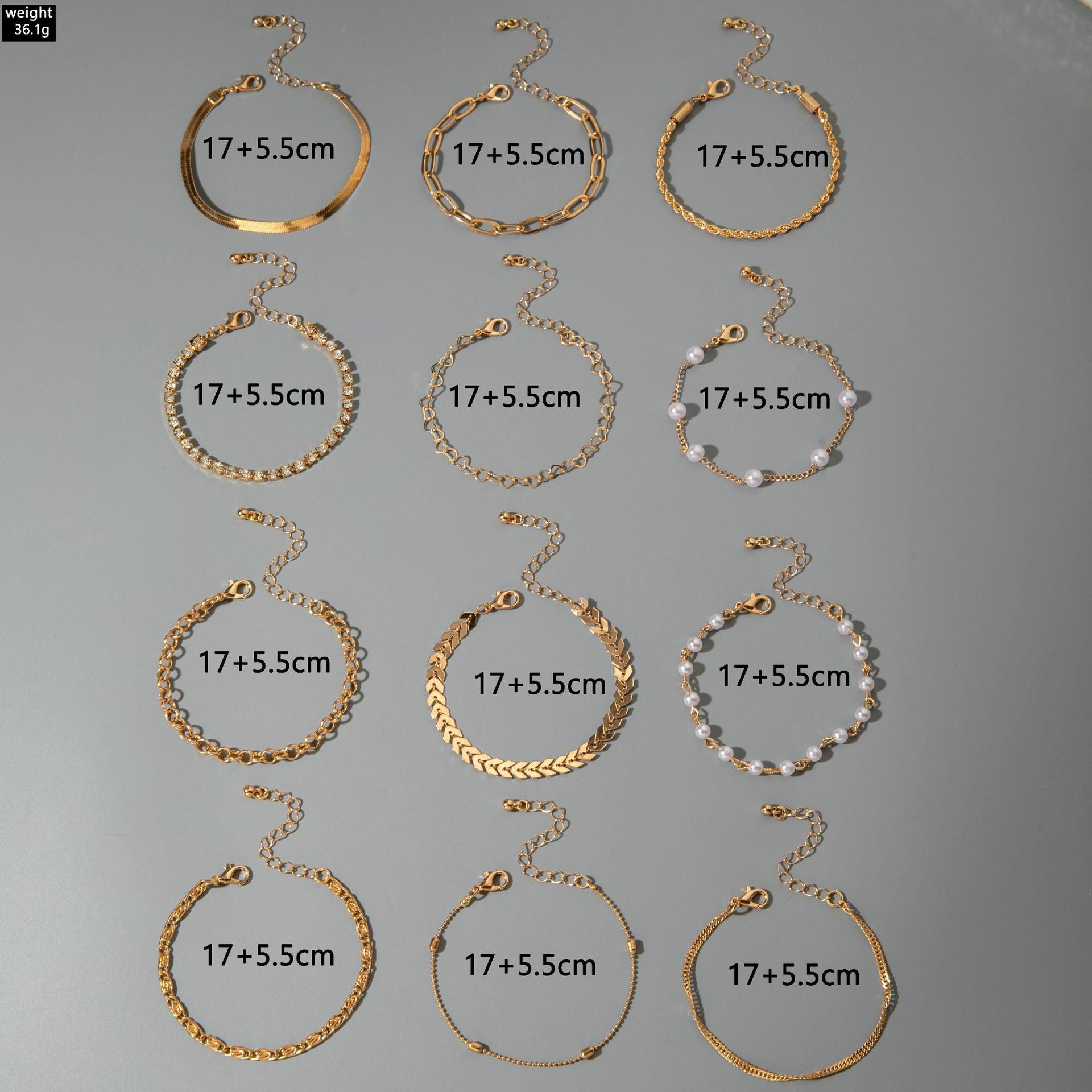 Fashionable Versatile Bracelet with Rhinestones and Imitation Pearl Set Ornament Wholesale Bracelets