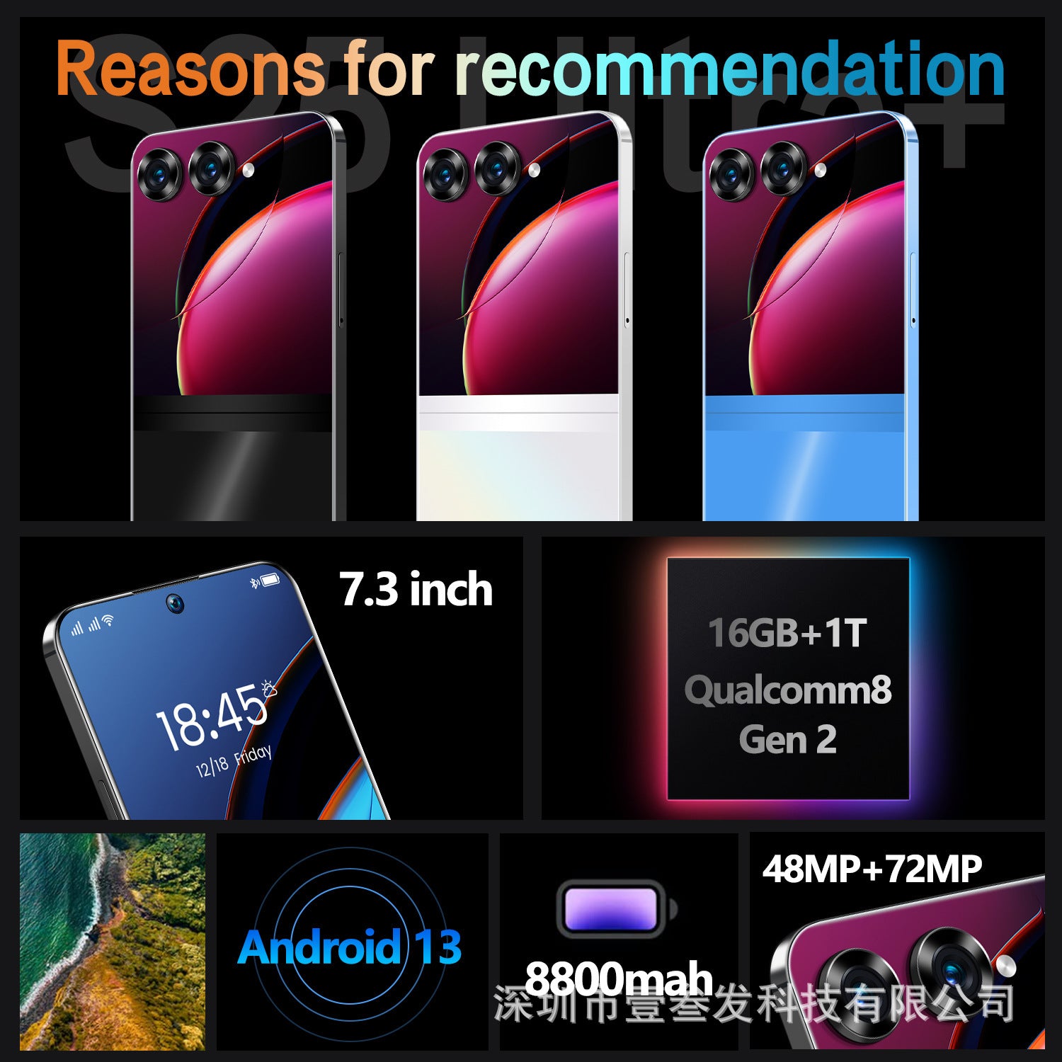 S25Ultra+Popular2+16G 6.6Inch All-in-One Low Price 4G New Smartphone