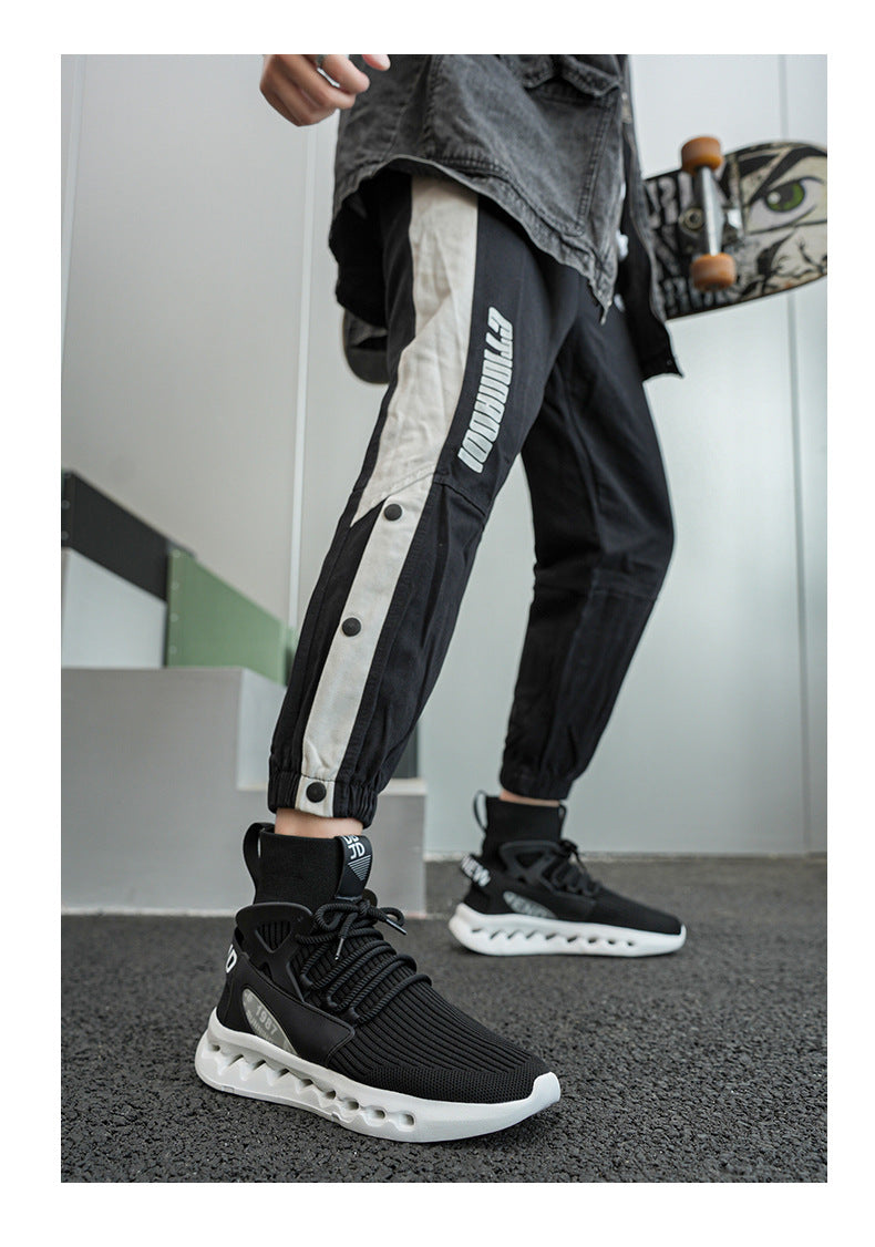 Autumn Winter New Large Size Men's Casual Shoes Youth High-top Shoes Blade Sports Shoes Versatile Running Trendy Shoes