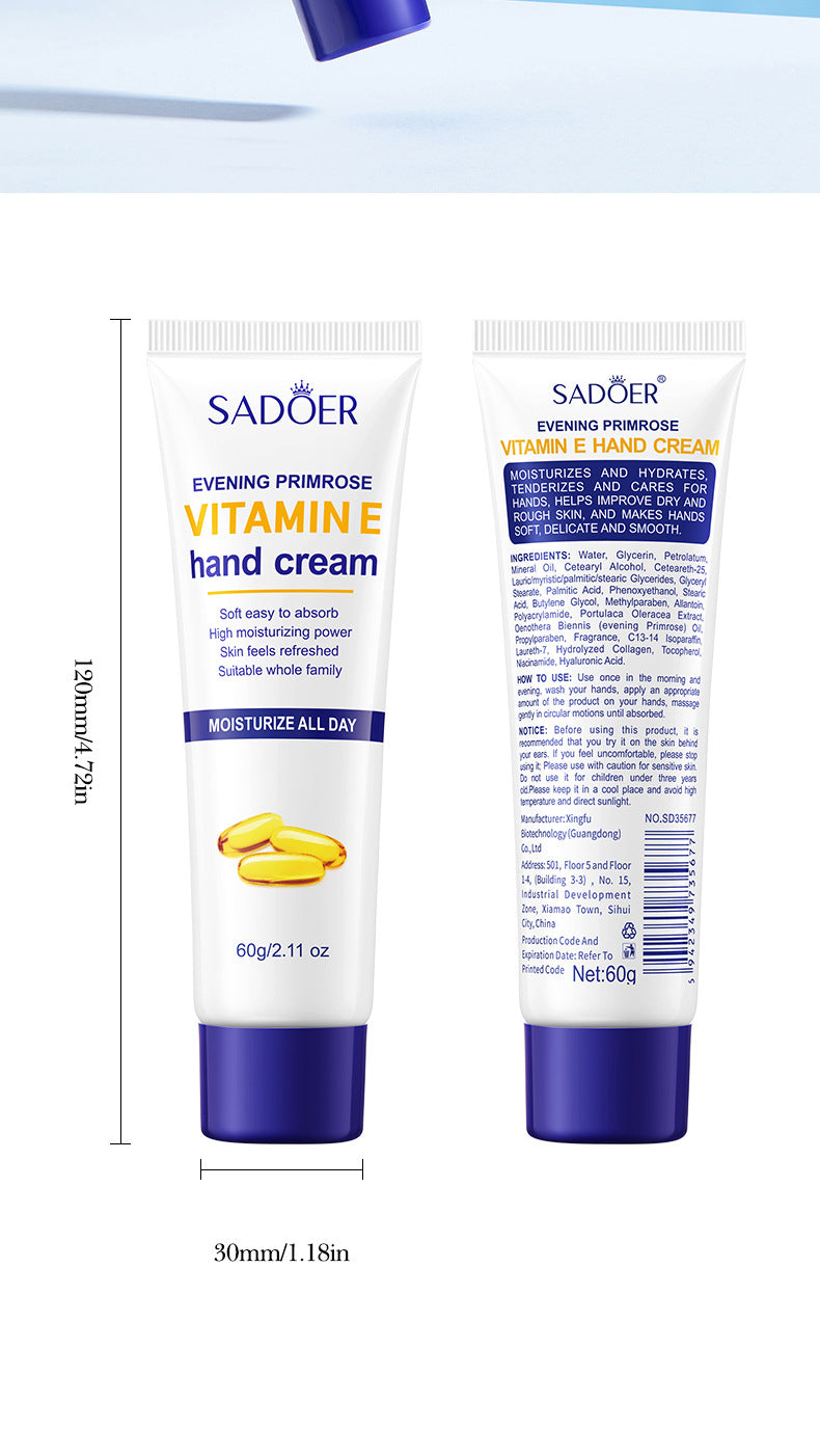 All English Vitamins E Hand cream SADOER Evening Primrose Hydrating Moisturizing Anti-Chapped  Wholesale