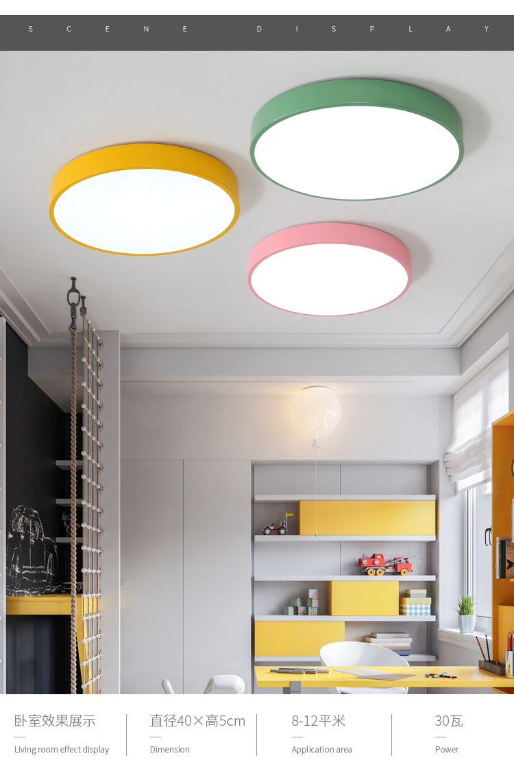 led Ceiling Light Round Bedroom Room Light Nordic Macaron Home Dining Room Study Hallway Balcony Lighting