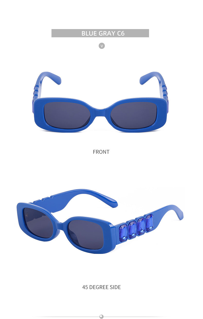 European and American Style Small Frame Sunglasses for Women with Rhinestones, Square Frame Sunglasses for Men, Wholesale Glasses sunglasses