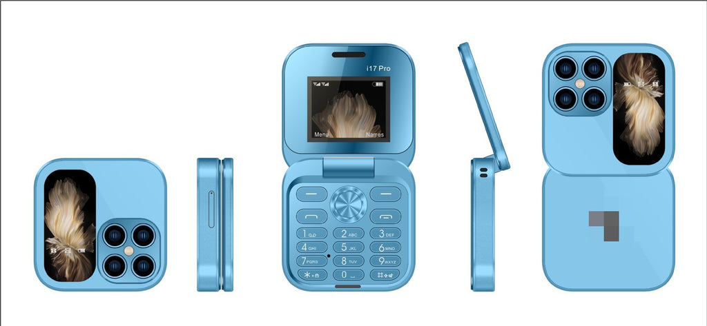 Wholesale New i17pro Flip Folding Phone Mini Phone Button Elderly Phone mini Feature Phone