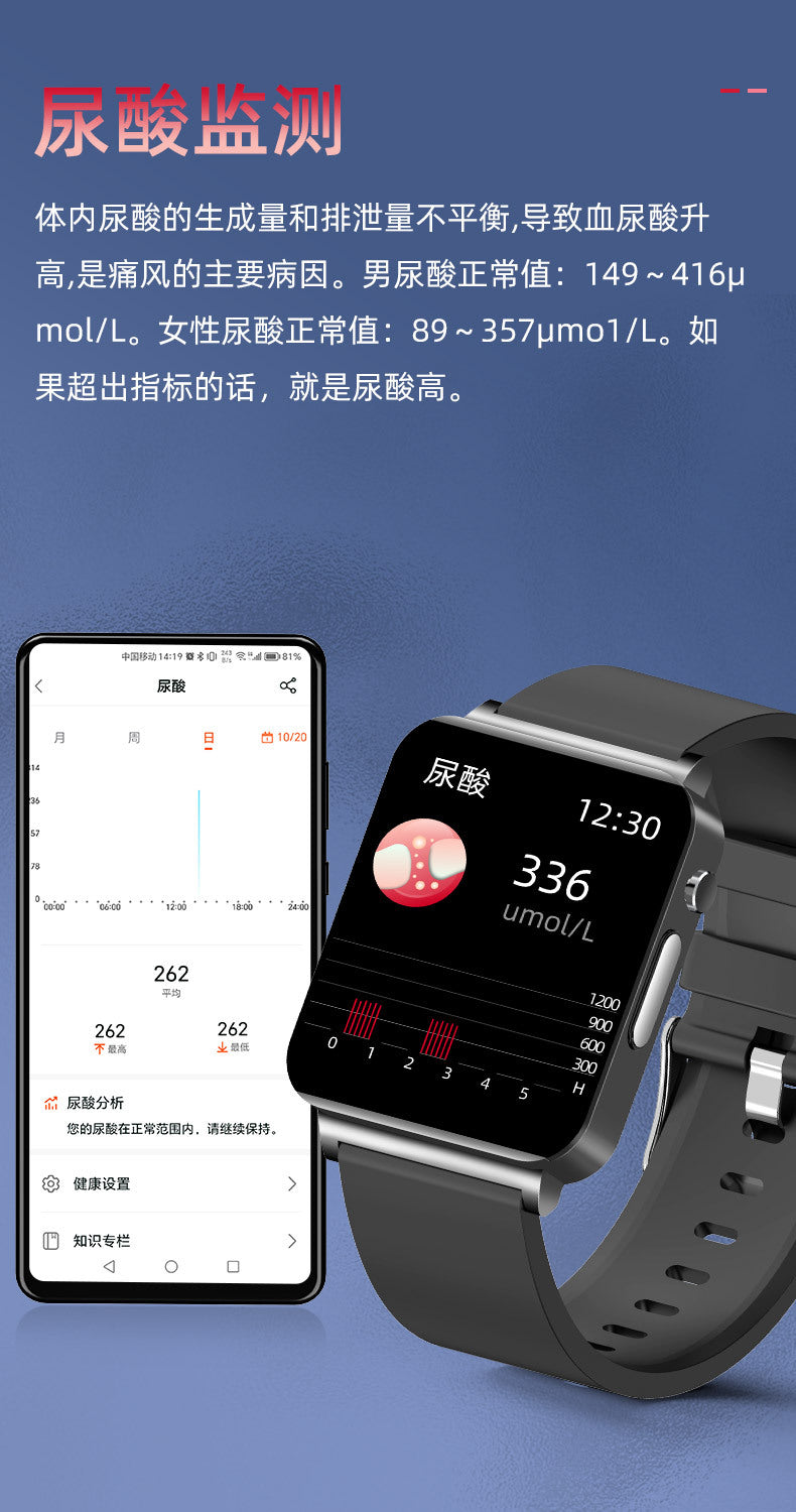 KS03Smart Watch Non-invasive Blood Glucose ECG ECG blood pressure blood oxygen temperature monitoring smartwatch manufacturer