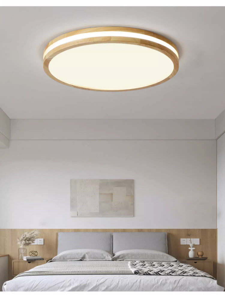 Minimalist Nordic Style Solid Wood Lighting LED Square Ceiling Light Living Room Light Hallway Light Study Light Balcony Light