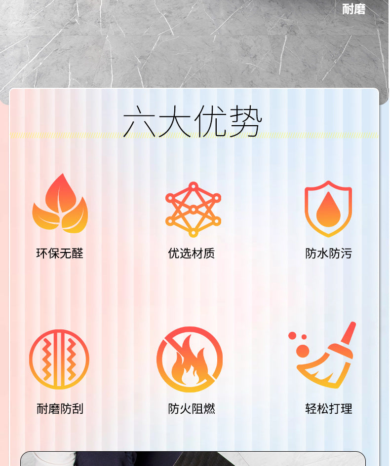 pvc Self-Adhesive Floor Stickers Imitation Tile Flooring Glue Commercial Wear-Resistant Thickened Waterproof Non-Slip Office Special Floor Vinyl