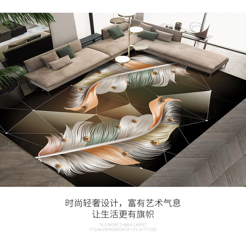 Light Luxury Crystal Velvet Carpet Wear-Resistant and Dirt-Resistant Living Room Sofa Coffee Table Carpet Cooling and Silent Home Non-Slip Bedroom Carpet