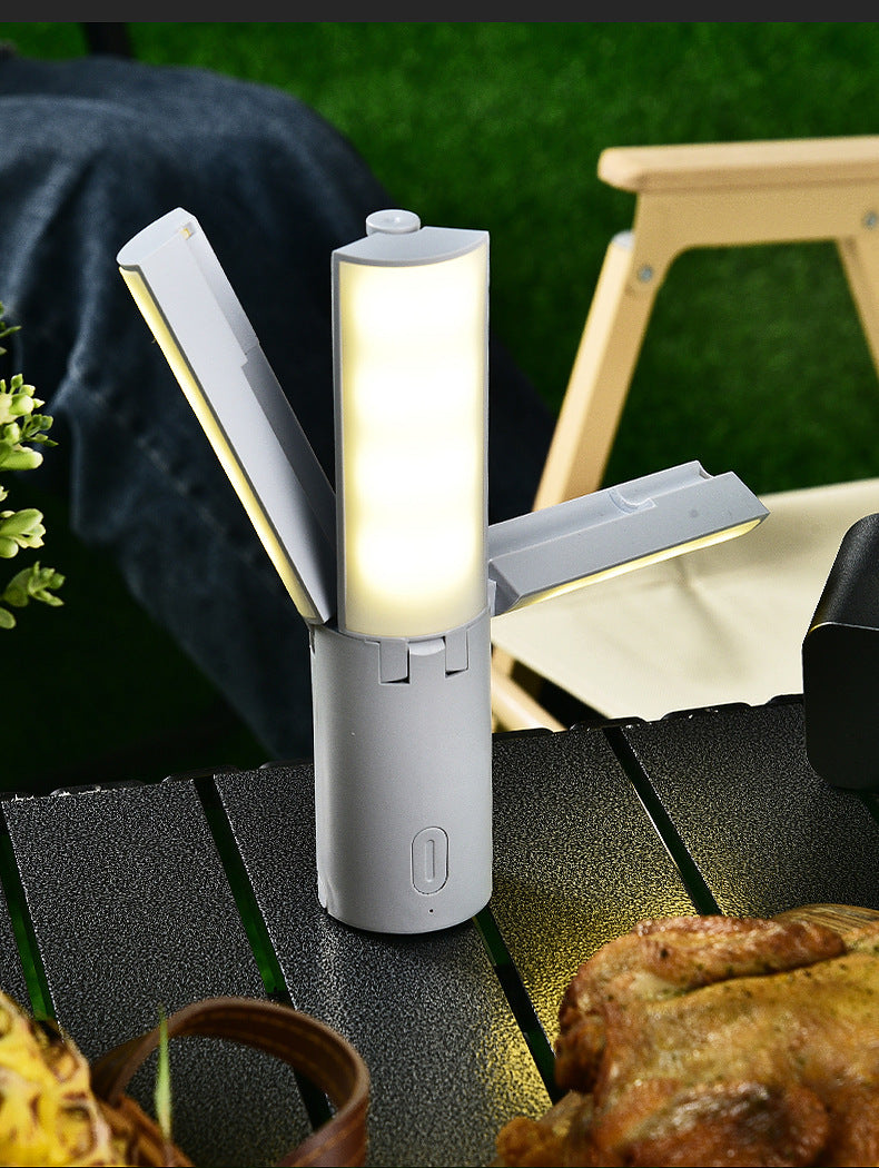 Camping Multifunctional Folding Light Tent Atmosphere Light Camping Lantern Handheld Hanging Light Dormitory Student Lighting Outdoor