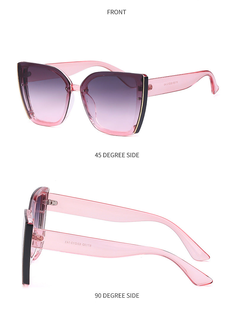 Internet Celebrity Cat Eye Large Frame Sunglasses for Women Fashion Trend UV Protection Sunglasses Korean Style Glasses sunglasses