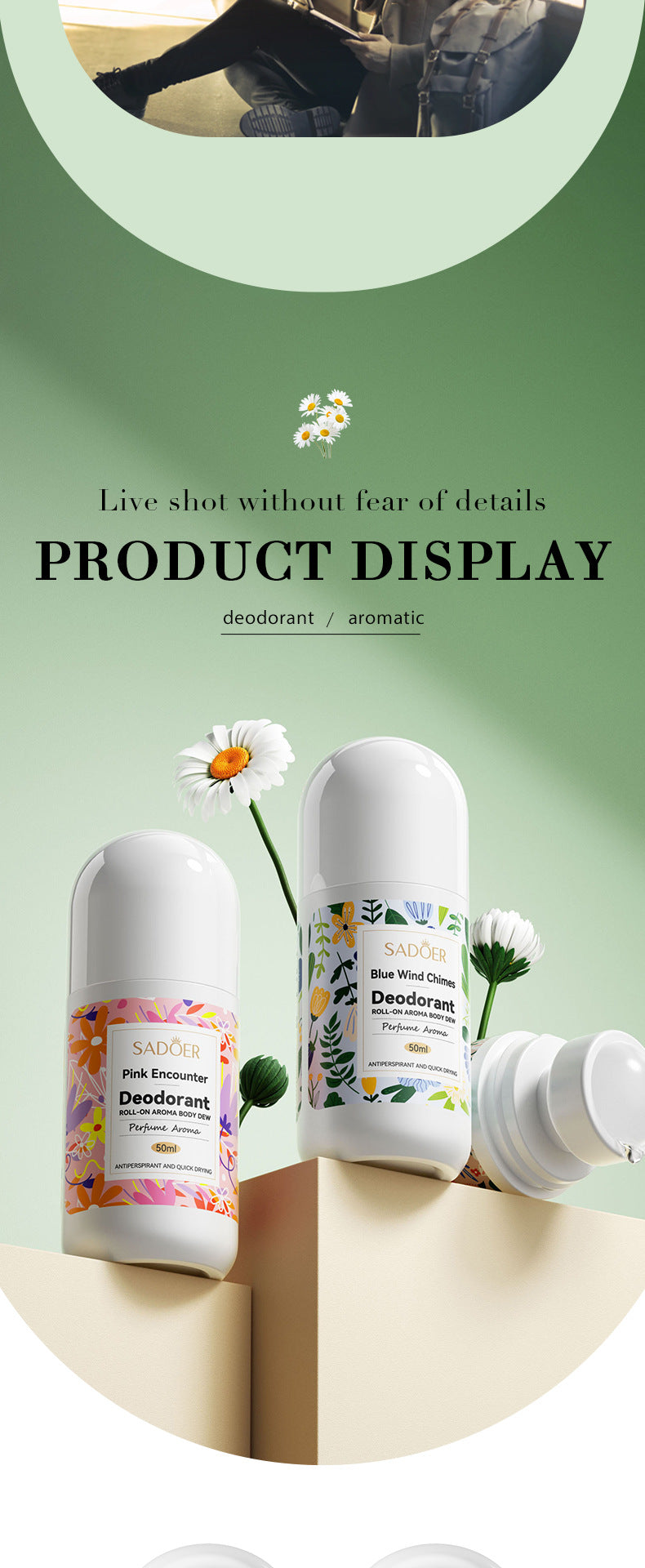 Full English Antiperspirant SADOER Lan Feng Ling Roll-On Deodorant Portable Long-Lasting Fragrance  Wholesale