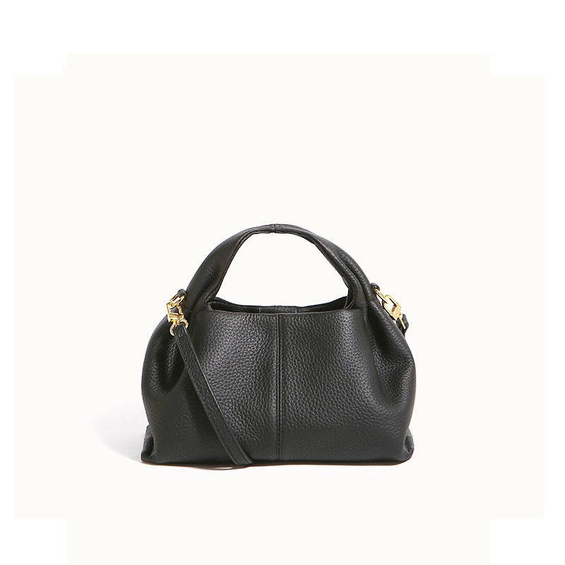 Unique Handbag2025New Handheld Cloud Genuine Leather Women's Bag Vintage Wrinkled Dumpling Bag Versatile Crossbody Bag