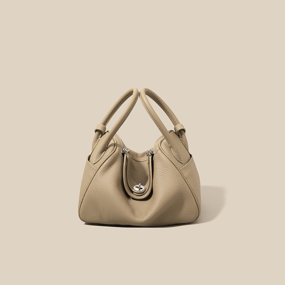 Doctor Genuine Leather Women's Bag2024Handheld Top Layer Cowhide Lychee Pattern Lindy Bag Single Shoulder Handbag Medicine Box Trendy