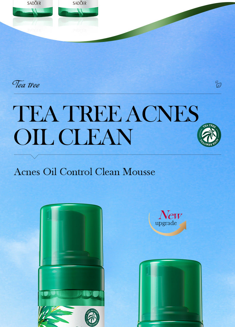 Full English Tea Tree Skincare Set SADOER Cleansing, moisturizing, hydrating five-piece set for  foreign trade wholesale
