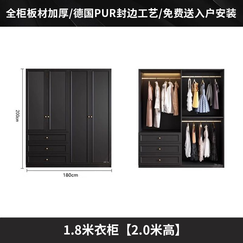 Vintage Style Wardrobe Black Cabinet Wardrobe for Home Bedroom Small Apartment Modern Simple Side Cabinet Top Cabinet Furniture Wardrobe