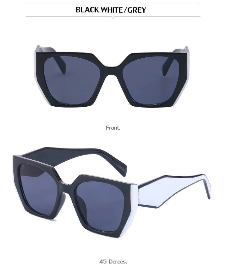 New Fashion Cat Eye Wide Leg Sunglasses for Women with High-end Feel ins Wholesale full frame sunglasses UV protection