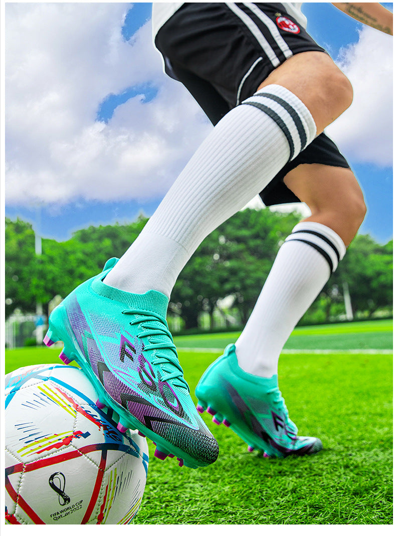 Manufacturer Football Shoes Long Spikes Student Adult Outdoor Turf Training Shoes Professional Competition Sports Shoes Wholesale