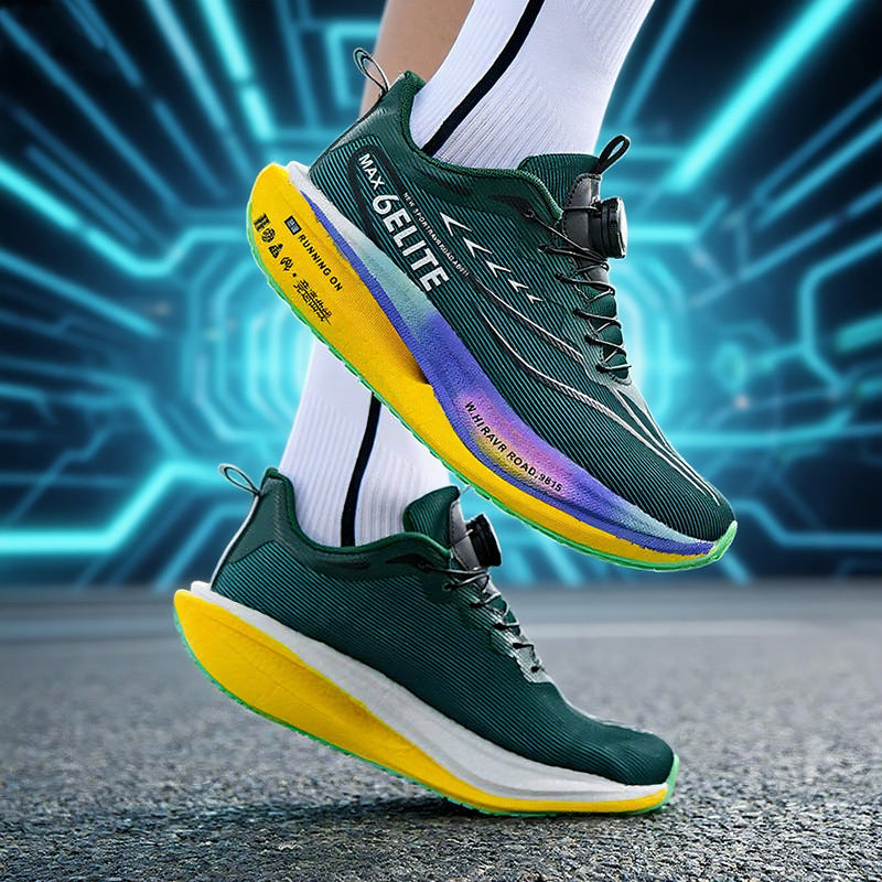 Feiteng6New Style Real Explosive Carbon Plate High Elastic Cushioning Running Shoes Luminous Casual fashion Couple Rotating Buckle Sneakers