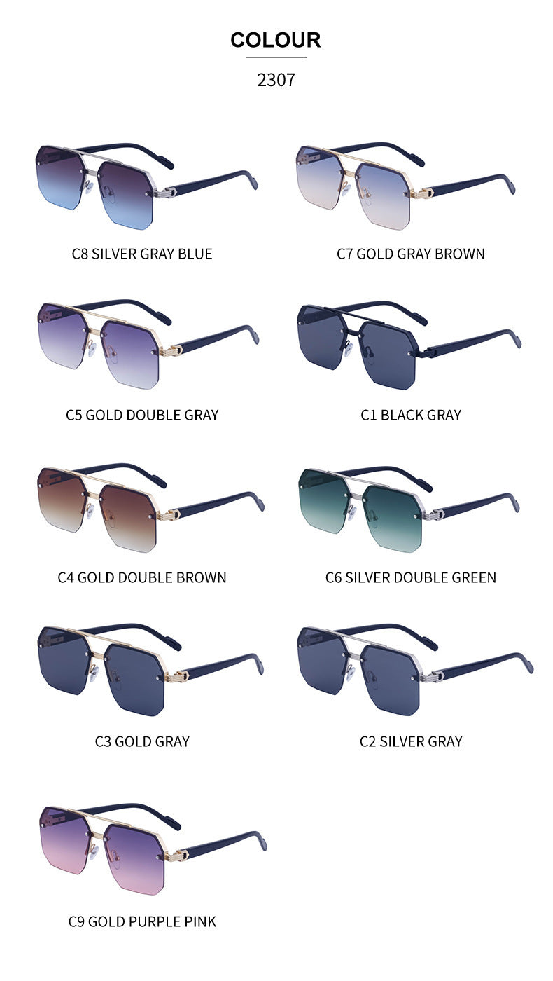 2025New style sunglasses with a high-end feel, European and American half-frame glasses, fashionable sunglasses for women with UV protection sunglasses