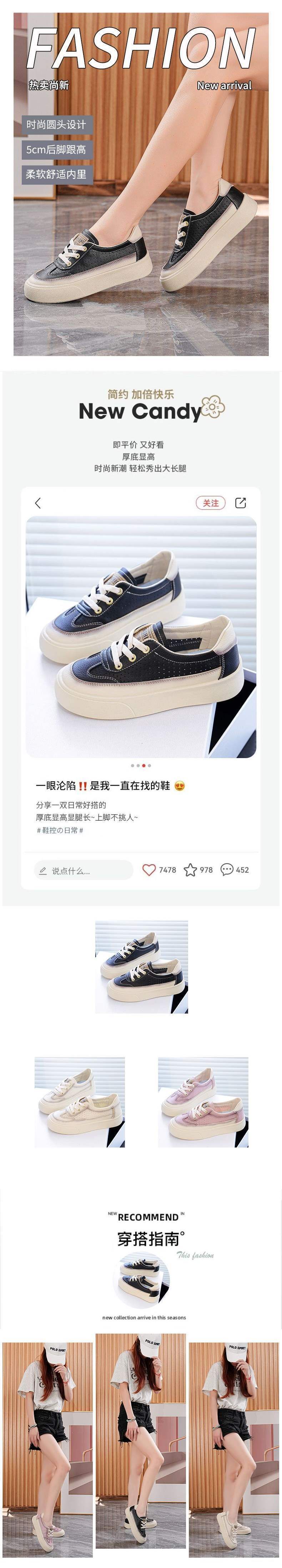 2025Spring and Summer New Hollow Breathable Lightweight White Shoes for Women Versatile Soft Sole Sports Thick Sole Casual Sneakers