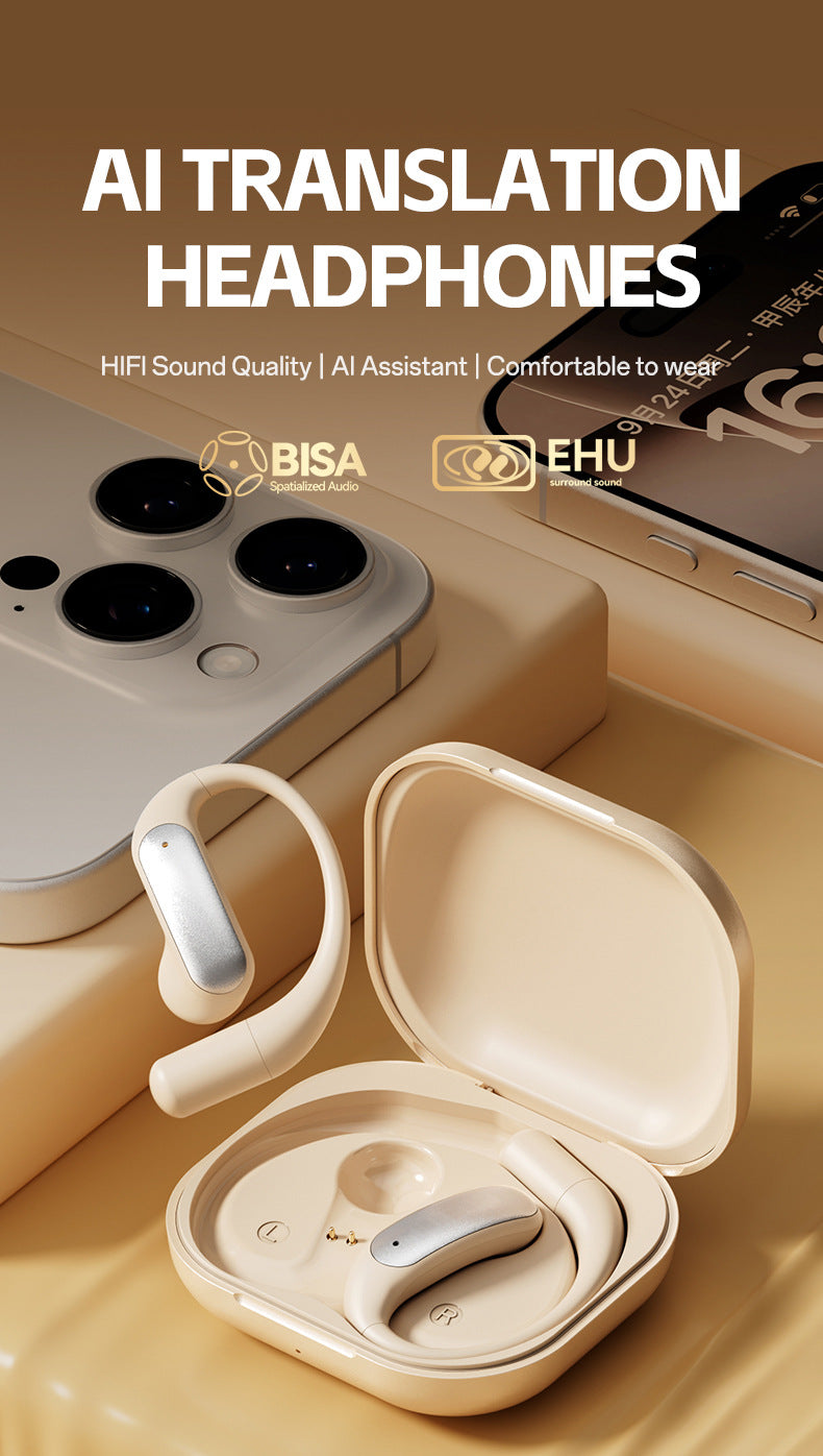 2025Popular M122New AI Translation Private Model Noise Cancelling Ultra-Long Battery Life Over-Ear Wireless Bluetooth Earphones