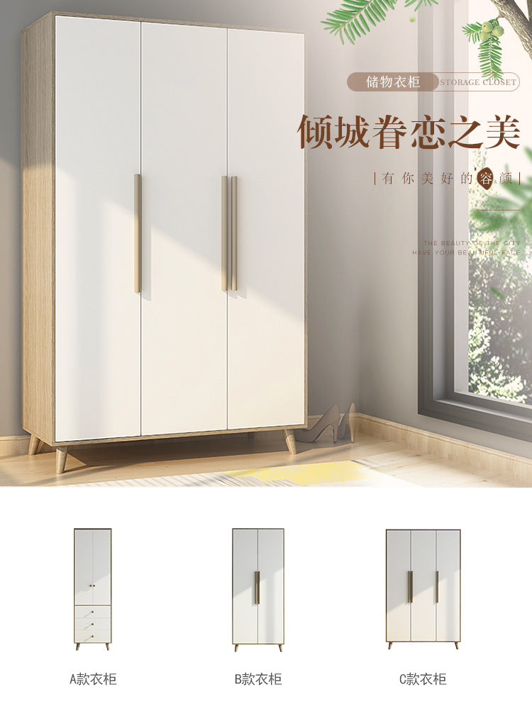 Factory Direct Supply Economical Rental Wardrobe Storage Simple Combination Two-Door Three-Door Panel Storage Apartment Wardrobe