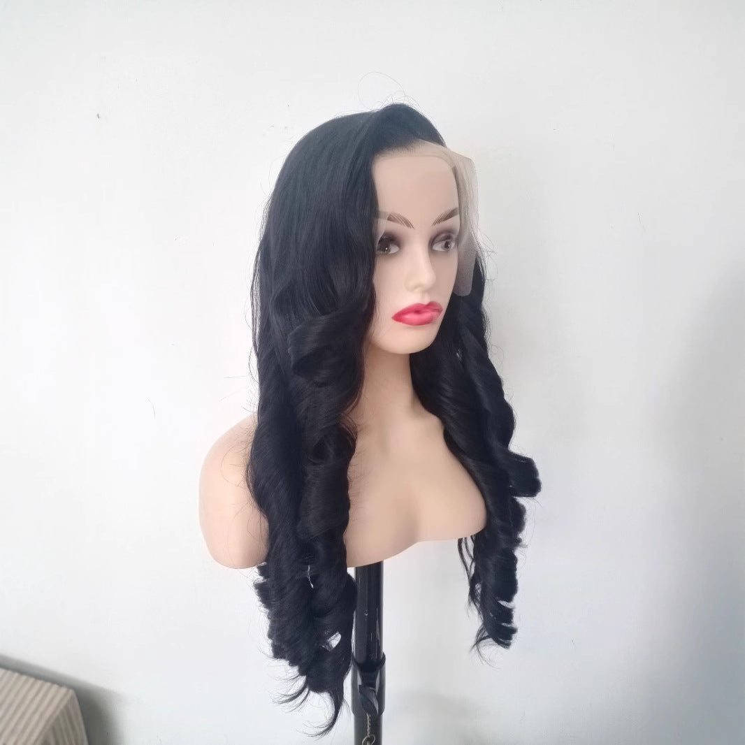 13*4 Lace Front 28 inch Long Black Wavy Hair Wig