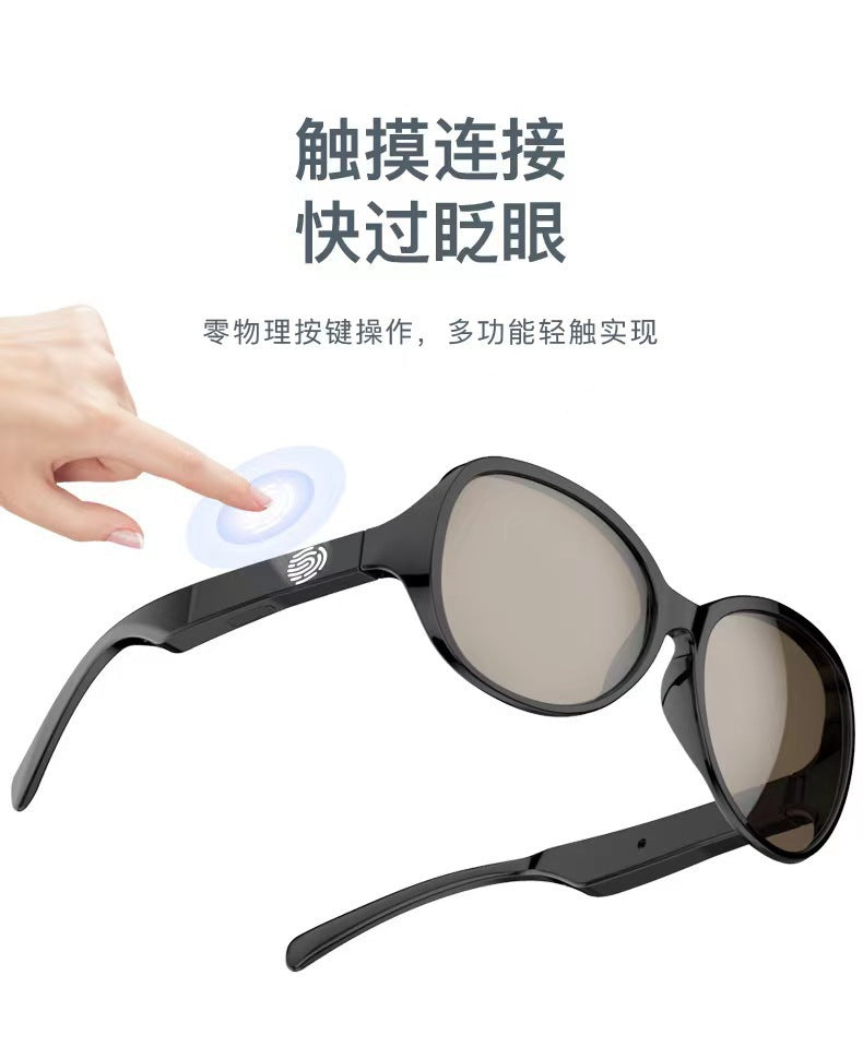 AI Binaural Smart Bluetooth Glasses Anti-ultraviolet Sports Bluetooth Headset Ultra-long Battery Life Smart Glasses