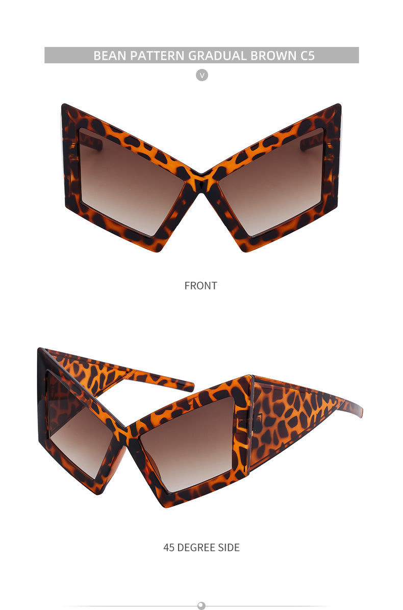 New arrivalStylish large frame cat eye sunglasses European and American Style Personality Hip-Hop Internet Celebrity Beach Party Sunglasses