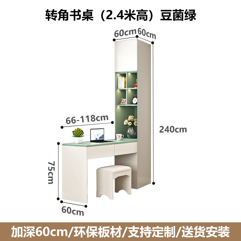 Wardrobe Solid Wood Hanging Area Multi-Bedroom Home Eco-Board Children's Room Corner Computer Desk Desk Cabinet Integrated Wardrobe