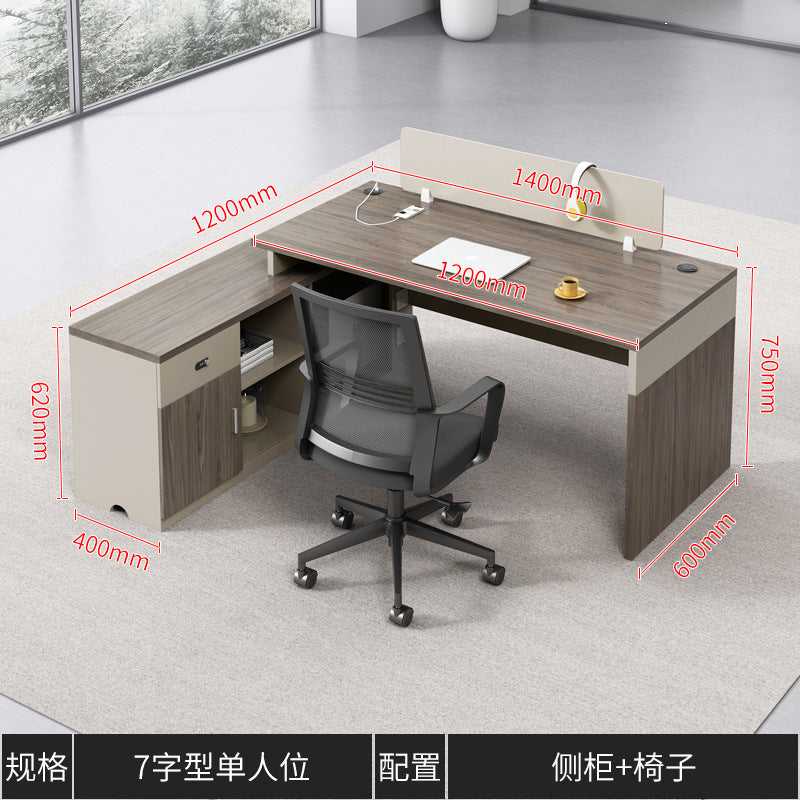 Financial Office Desk Employee Position Staff Office Desk and Chair Set Simple Modern Three-Person Company Computer Desk