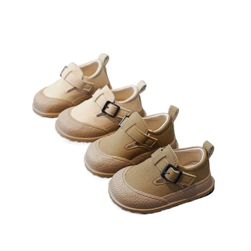 Baby Leather Shoes for Girls, Toddler Walking Shoes, Birkenstock Style, Soft Sole, British Style2025Spring and Autumn Boys' Loafers Trendy